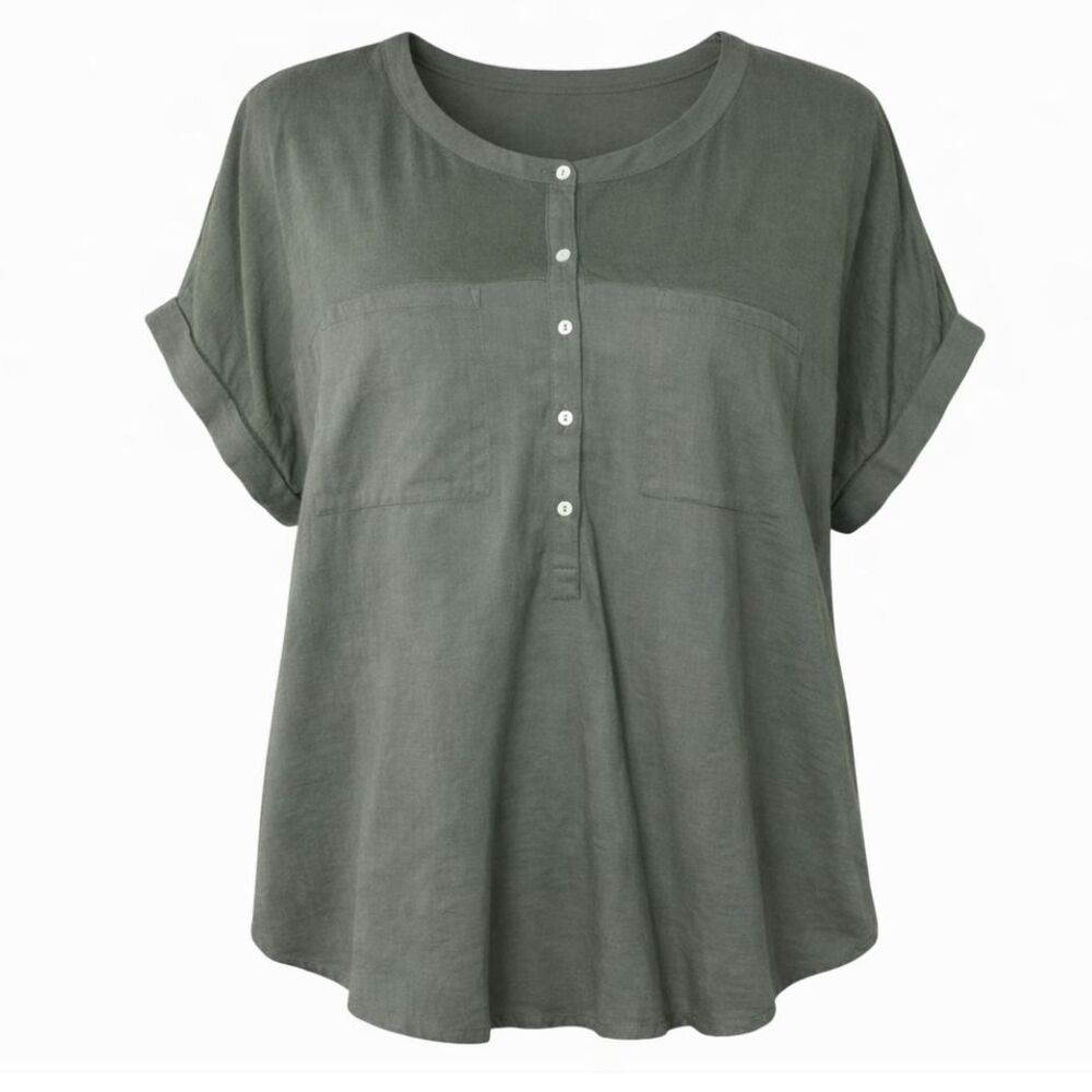 LUCKY BRAND CASUAL CLASSIC DAILY EVERYDAY WEAR SIMPLE BOHO BASIC BLOUSE SZ. XL